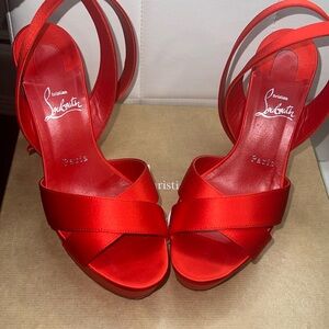 CHRISTIAN LOUBOUTIN Crepe Satin Supermariza 130 Sandals